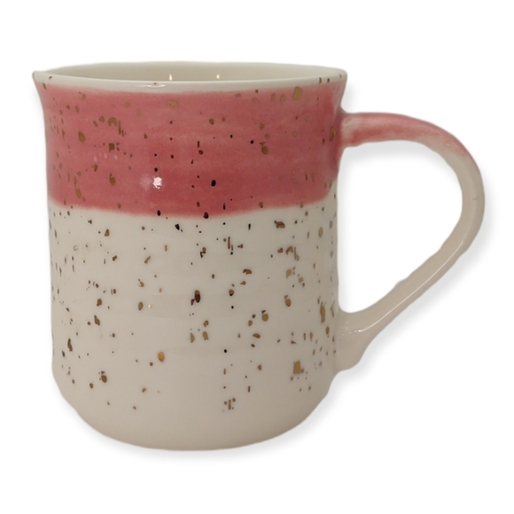 Sheffield Home Ceramic Coffee Mug Tea Cocoa Cup Pink White Gold Sparkles - Picture 1 of 6